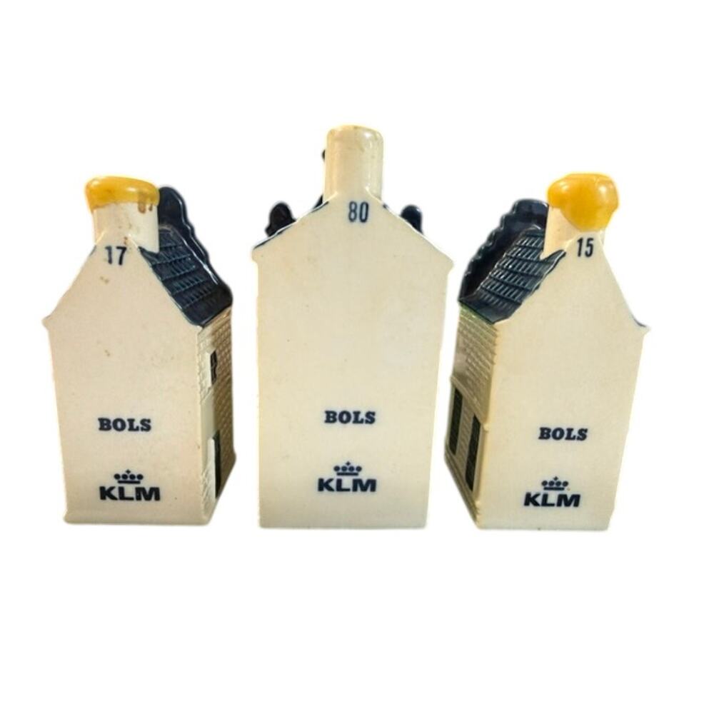 KLM Blue Delft Houses BOLS Amsterdam 2 Sealed #15, #17 1 Empty #80 - Picture 4 of 7